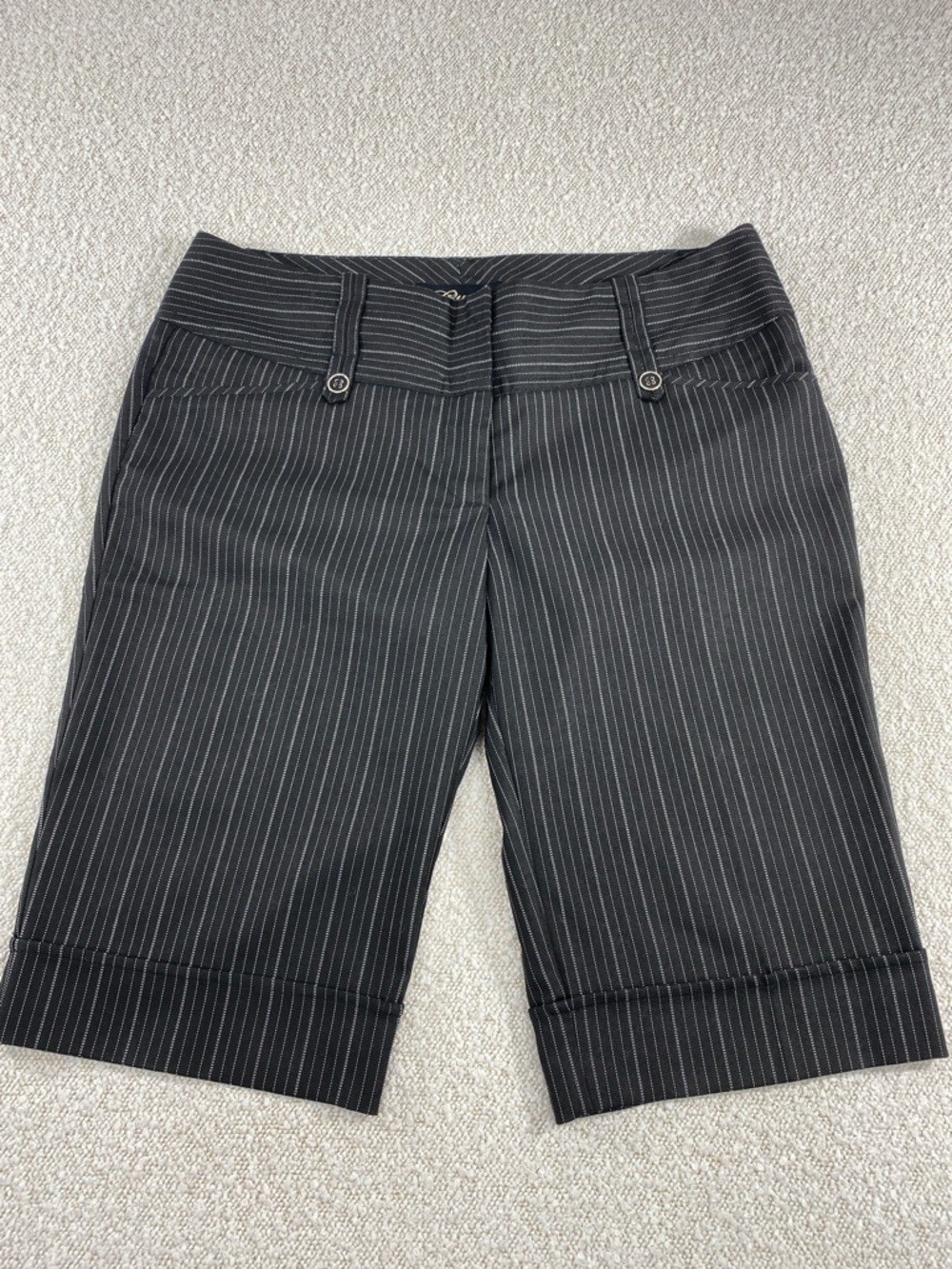 Classic Pinstripe Bermuda Shorts - Black womans 29
